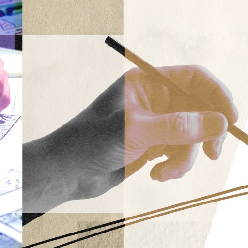 An animated collage of images showcasing a person skillfully drawing with a pencil.