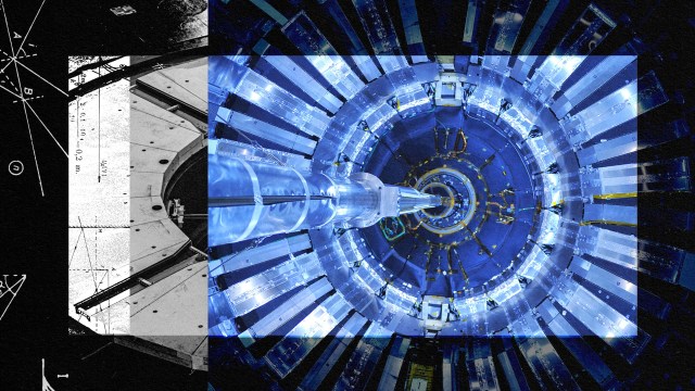 A black and white image of a large circular object.