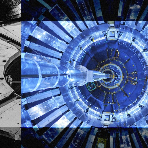 A black and white image of a large circular object.