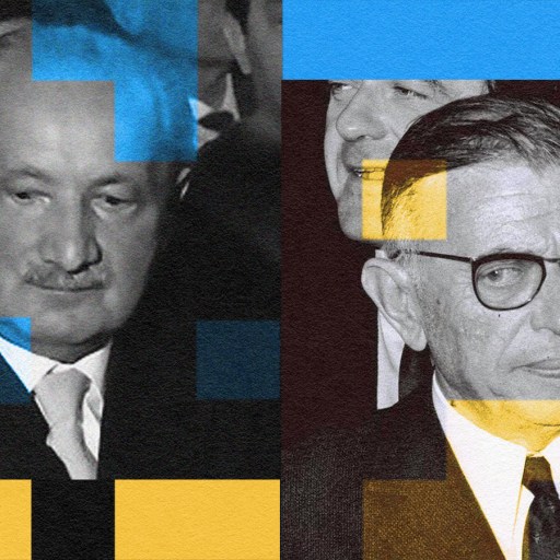 A collage of Heidegger and Sartre.