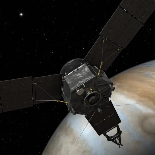 An artist's rendering of the nasa jupiter spacecraft.