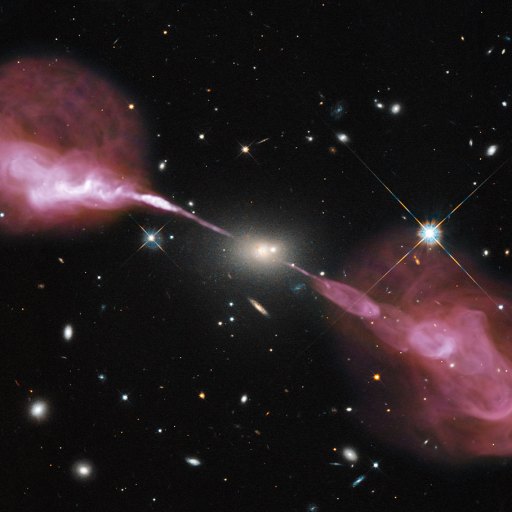 A group of stars and galaxies in space.