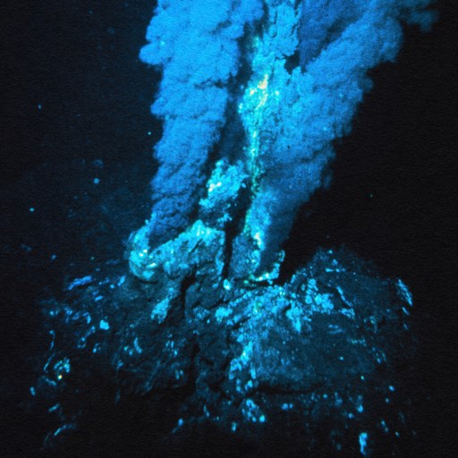 An image of blue glow in the dark, signifying life.