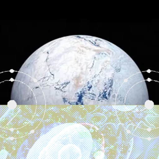 Earth viewed from space, partially obscured by a graphical overlay illustrating how oxygen once nearly killed life.