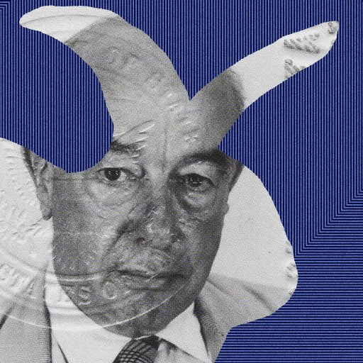Collage of a man's face superimposed on a graphic background with geometric patterns and abstract white shapes overlaying his image, symbolizing better communication.