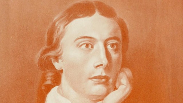 A sepia-toned illustration of a man with wavy hair, reminiscent of Keats, resting his chin on his hand and gazing thoughtfully into the distance, embodying the contemplative patience of playing the long game.