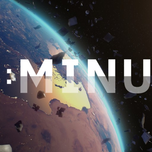 A digital countdown reading "0: MINUS" over an Earth view from space with scattered debris and sunlight illuminating the scene.