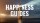 A lighthouse shines its beam at dusk with the words "HAPPINESS GUIDES" in large white text over the image.