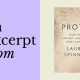 Book cover of "Proto: How One Ancient Language Went Global" by Laura Spinney shown on the right, with the words "an excerpt from" on a purple background on the left, exploring the rise of a killer language.