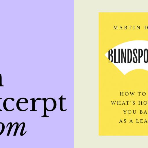 Book cover of "Blindspotting: How to See What's Holding You Back as a Leader" by Martin Dubin, featuring the word "blindspotting" and “an excerpt from” on a purple background.