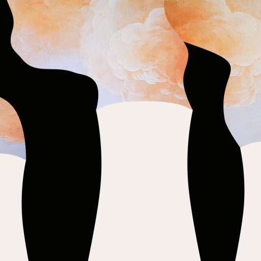 Three white smokestacks emit thick, swirling clouds of orange and white smoke against a black background, hinting at the dramatic effect of going nuclear.