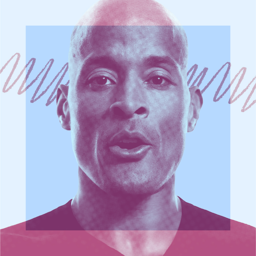 A man with a surprised expression.