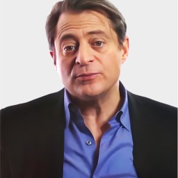 A man with short brown hair wearing a blue shirt and black blazer stands against a plain light background, looking directly at the camera with a neutral expression.